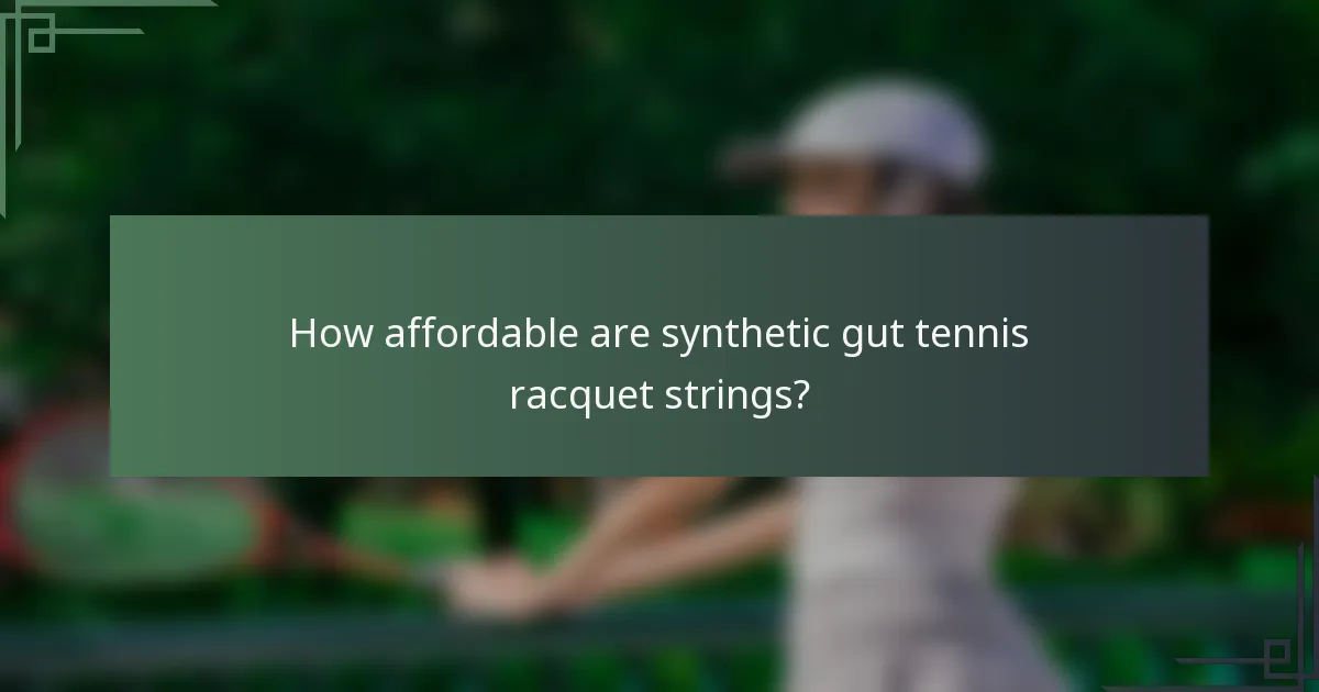How affordable are synthetic gut tennis racquet strings?