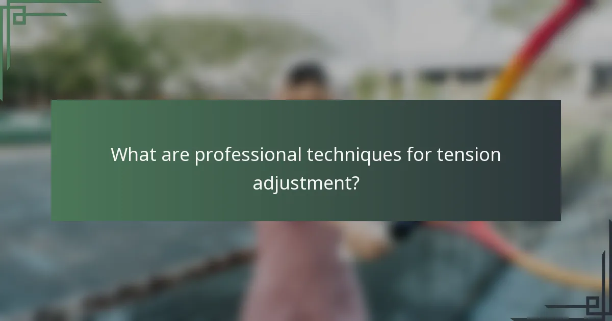 What are professional techniques for tension adjustment?